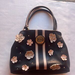 Liz Claiborne Floral Embroidered Tote Bag